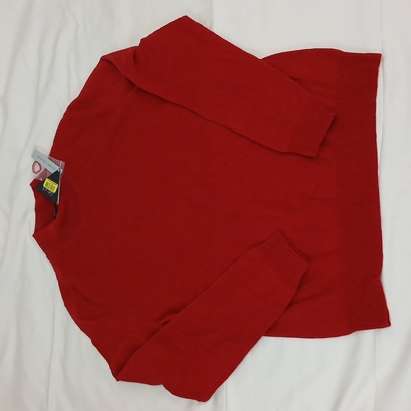 NWT Prive 100% red washable cashmere mock neck turtle neck sweater sz XL - Picture 6 of 6